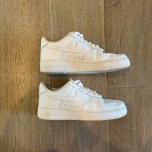 White Nike Air Force ones size 9